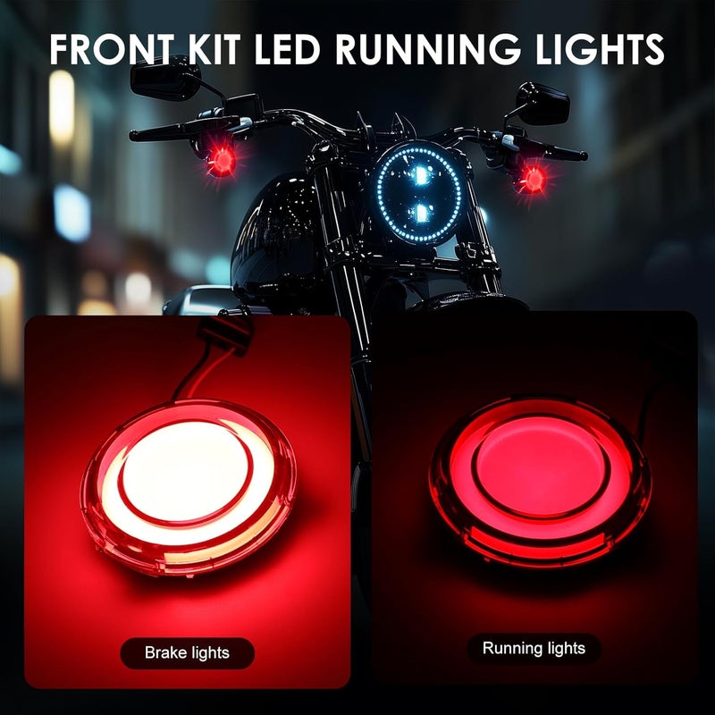 DREAMIZER Motorcycle 1156 Led Turn Signal Lights Front Rear 2 Inch Bullet Smoked Lens Daytime Running Lights Brake Lights Compatible with Harley Softail Touring Dyna Sportster Road King Electra Glide - Image 3